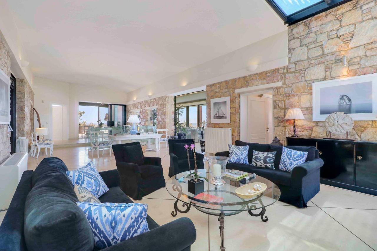 Black Diamond Beachfront Pool Villa Pasithea In Sounio, Athens Sounion Exterior foto