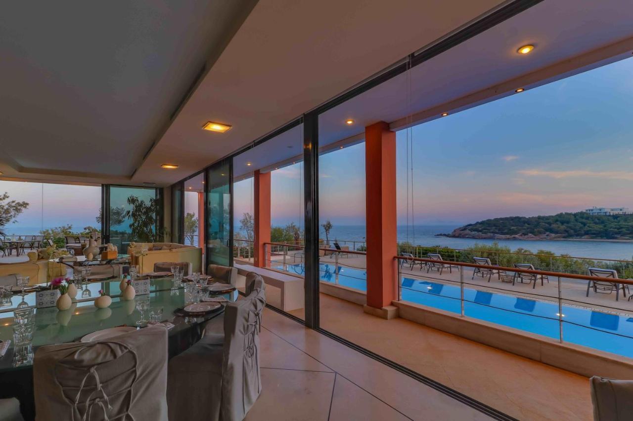 Black Diamond Beachfront Pool Villa Pasithea In Sounio, Athens Sounion Exterior foto